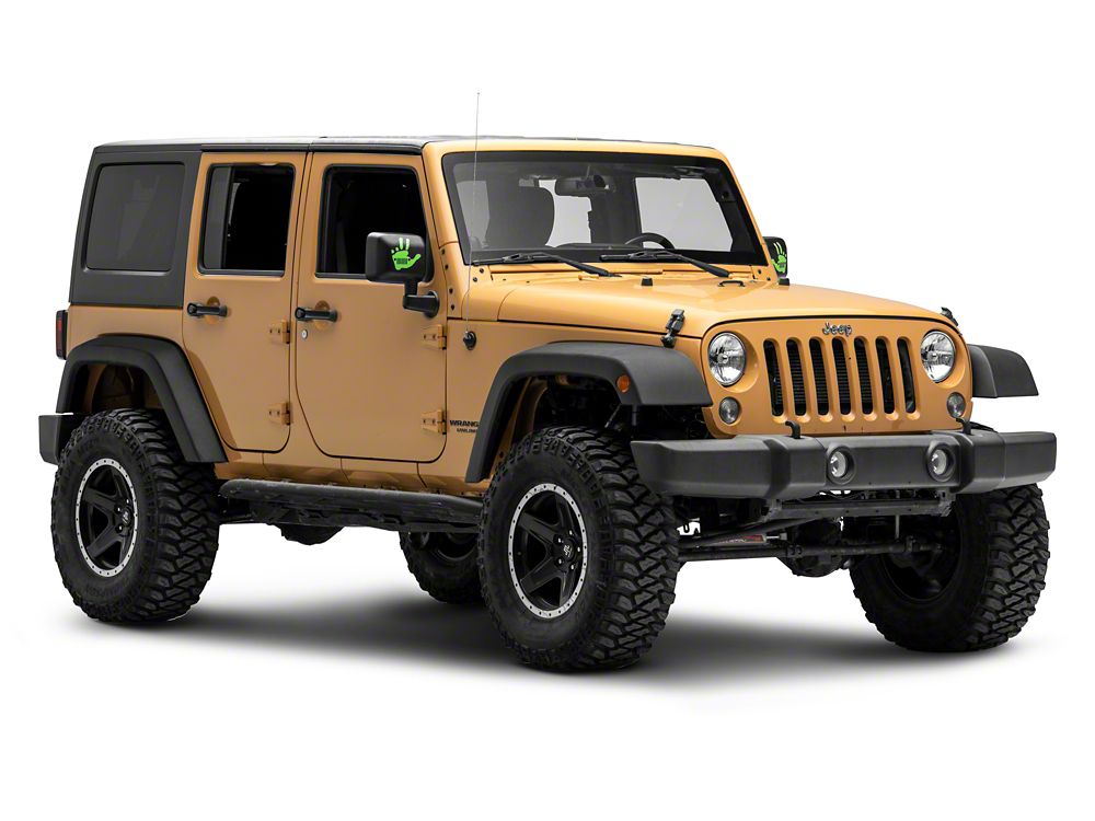Jeep Licensed by RedRock Jeep Peace Grille Decal; Lime (87-18 Wrangler YJ, TJ & JK)