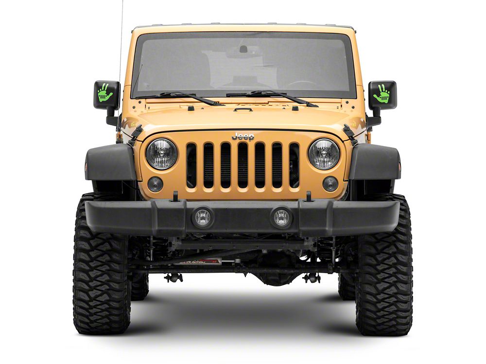 Jeep Licensed by RedRock Jeep Peace Grille Decal; Lime (87-18 Wrangler YJ, TJ & JK)
