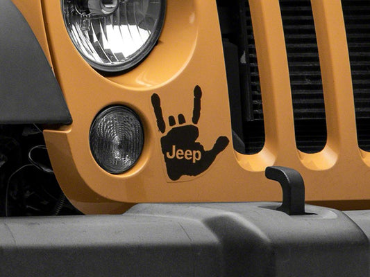 Jeep Licensed by RedRock Jeep Metal Decal; Gloss Black (87-18 Wrangler YJ, TJ & JK)