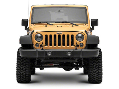 Jeep Licensed by RedRock Jeep Metal Decal; Gloss Black (87-18 Wrangler YJ, TJ & JK)