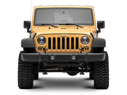 Jeep Licensed by RedRock Jeep Metal Decal; Matte Black (87-18 Wrangler YJ, TJ & JK)