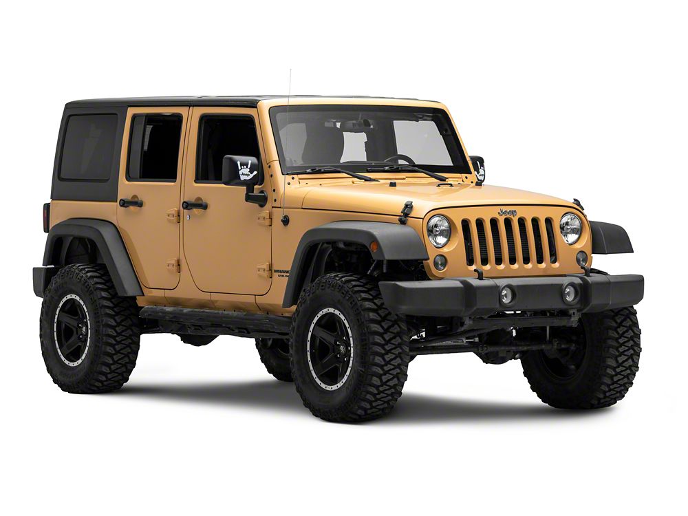 Jeep Licensed by RedRock Jeep Metal Decal; White (87-18 Wrangler YJ, TJ & JK)