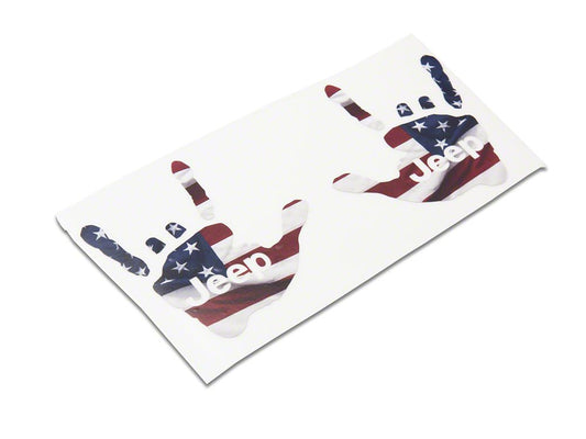 Jeep Licensed by RedRock Jeep Metal Decal; Real Flag (87-18 Wrangler YJ, TJ & JK)