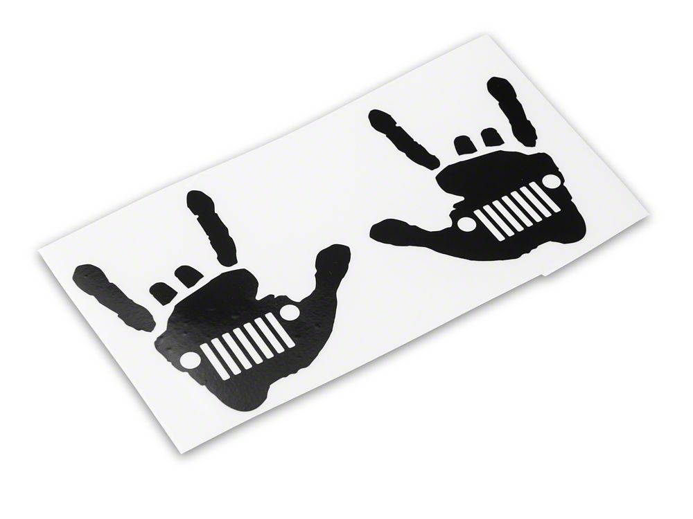 Jeep Licensed by RedRock Jeep Metal Grille Decal; Gloss Black (87-18 Wrangler YJ, TJ & JK)