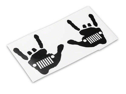 Jeep Licensed by RedRock Jeep Metal Grille Decal; Gloss Black (87-18 Wrangler YJ, TJ & JK)