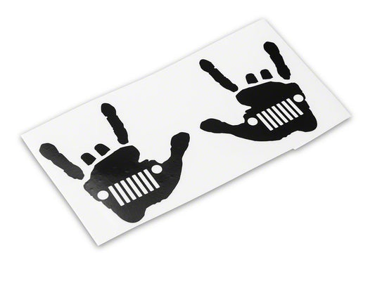 Jeep Licensed by RedRock Jeep Metal Grille Decal; Gloss Black (87-18 Wrangler YJ, TJ & JK)