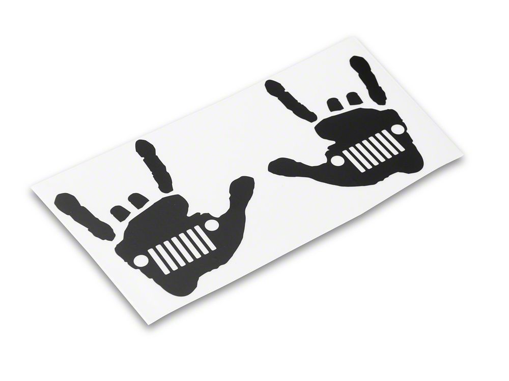Jeep Licensed by RedRock Jeep Metal Grille Decal; Matte Black (87-18 Wrangler YJ, TJ & JK)