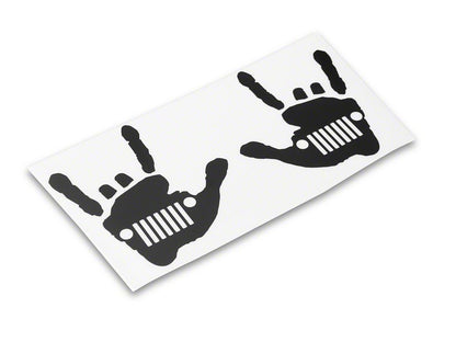 Jeep Licensed by RedRock Jeep Metal Grille Decal; Matte Black (87-18 Wrangler YJ, TJ & JK)