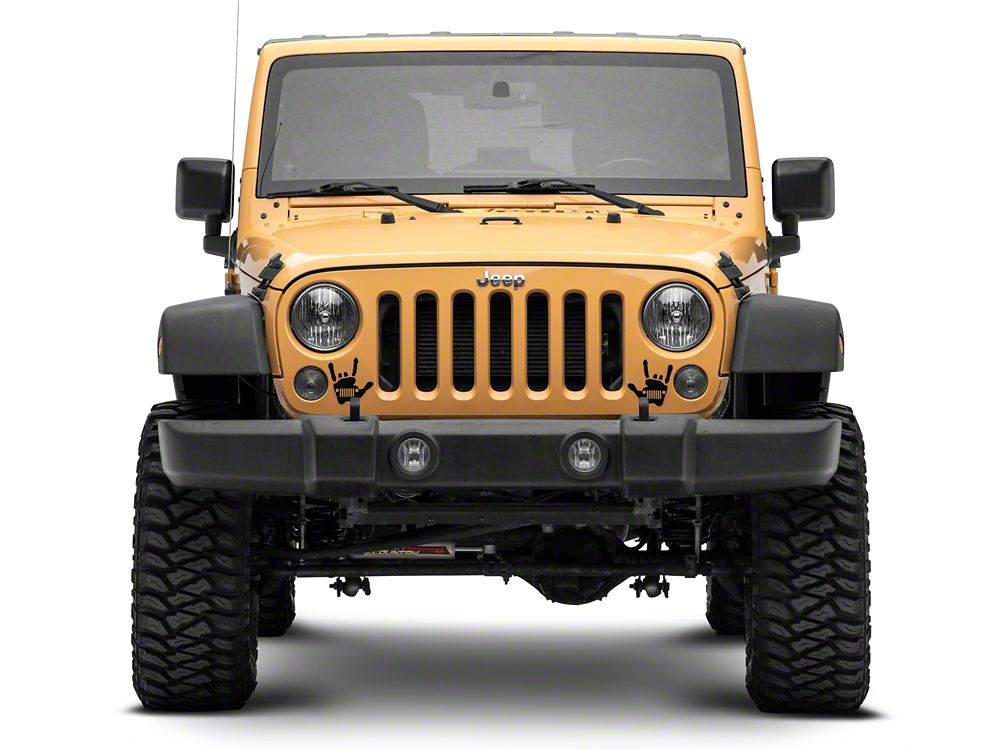 Jeep Licensed by RedRock Jeep Metal Grille Decal; Matte Black (87-18 Wrangler YJ, TJ & JK)