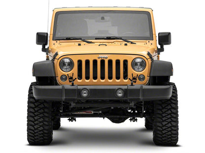 Jeep Licensed by RedRock Jeep Metal Grille Decal; Matte Black (87-18 Wrangler YJ, TJ & JK)