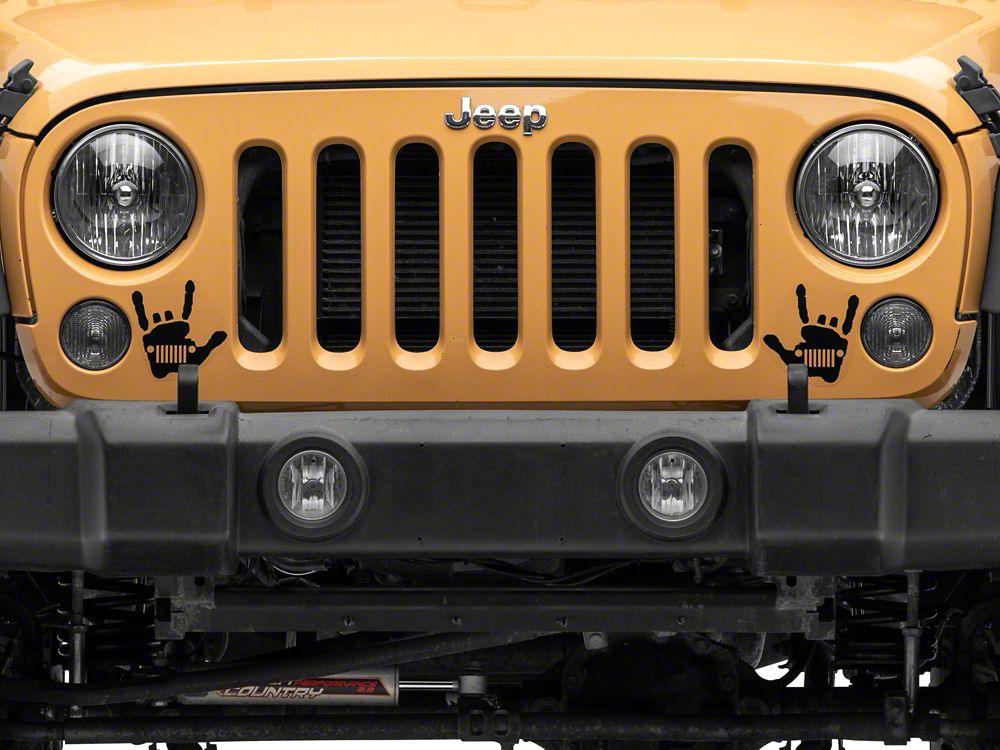 Jeep Licensed by RedRock Jeep Metal Grille Decal; Matte Black (87-18 Wrangler YJ, TJ & JK)