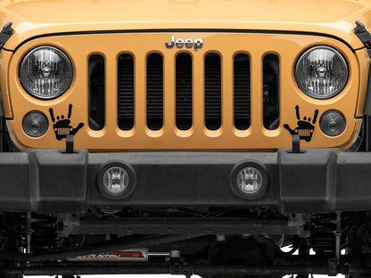 Jeep Licensed by RedRock Jeep Metal Grille Decal; Matte Black (87-18 Wrangler YJ, TJ & JK)