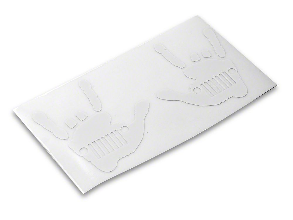 Jeep Licensed by RedRock Jeep Metal Grille Decal; White (87-18 Wrangler YJ, TJ & JK)