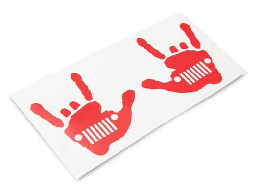 Jeep Licensed by RedRock Jeep Metal Grille Decal; Red (87-18 Wrangler YJ, TJ & JK)