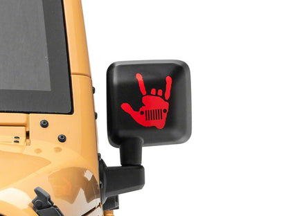Jeep Licensed by RedRock Jeep Metal Grille Decal; Red (87-18 Wrangler YJ, TJ & JK)