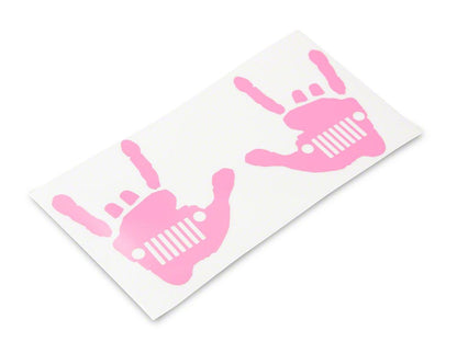 Jeep Licensed by RedRock Jeep Metal Grille Decal; Pink (87-18 Wrangler YJ, TJ & JK)
