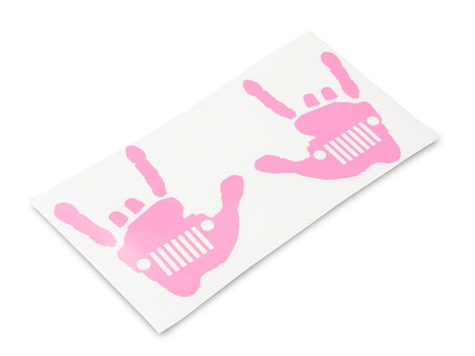 Jeep Licensed by RedRock Jeep Metal Grille Decal; Pink (87-18 Wrangler YJ, TJ & JK)