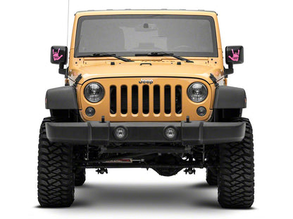 Jeep Licensed by RedRock Jeep Metal Grille Decal; Pink (87-18 Wrangler YJ, TJ & JK)