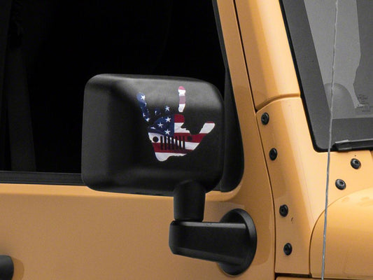 Jeep Licensed by RedRock Jeep Metal Grille Decal; Real Flag (87-18 Wrangler YJ, TJ & JK)