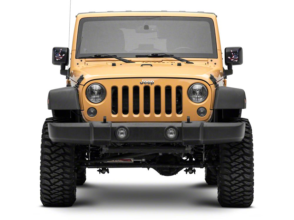 Jeep Licensed by RedRock Jeep Metal Grille Decal; Real Flag (87-18 Wrangler YJ, TJ & JK)
