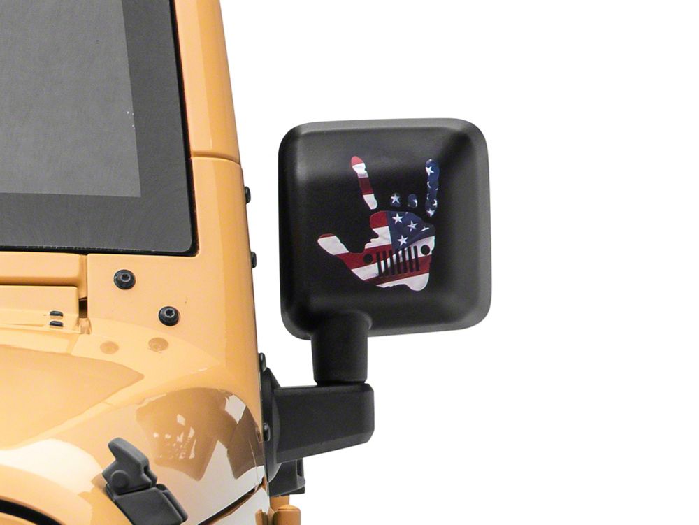 Jeep Licensed by RedRock Jeep Metal Grille Decal; Real Flag (87-18 Wrangler YJ, TJ & JK)