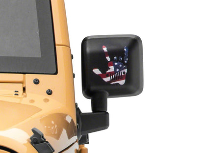 Jeep Licensed by RedRock Jeep Metal Grille Decal; Real Flag (87-18 Wrangler YJ, TJ & JK)