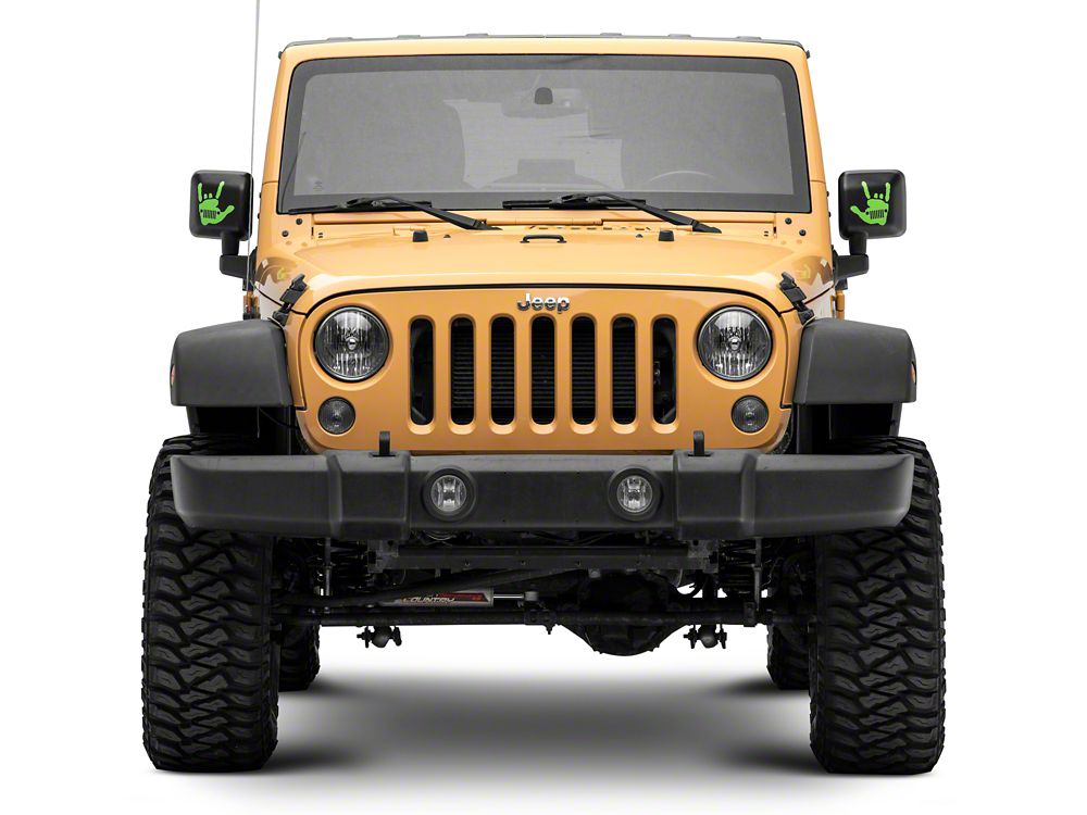 Jeep Licensed by RedRock Jeep Metal Grille Decal; Lime (87-18 Wrangler YJ, TJ & JK)