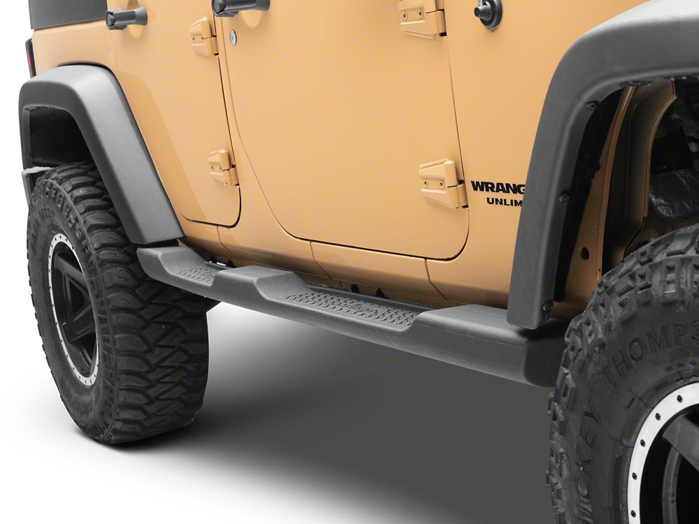 Jeep Licensed by RedRock ABS Side Steps with Jeep Logo (07-18 Jeep Wrangler JK 4-Door)