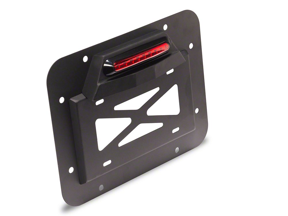 RedRock License Plate Relocation Kit w/LED Third Brake Light (07-18 Jeep Wrangler JK)