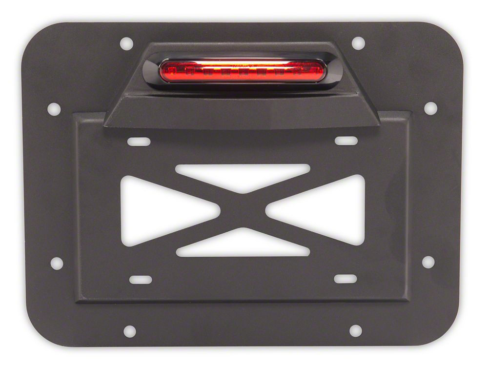 RedRock License Plate Relocation Kit w/LED Third Brake Light (07-18 Jeep Wrangler JK)