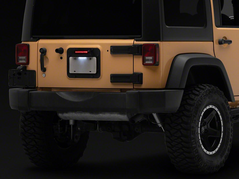 RedRock License Plate Relocation Kit w/LED Third Brake Light (07-18 Jeep Wrangler JK)