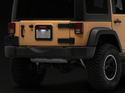 RedRock License Plate Relocation Kit w/LED Third Brake Light (07-18 Jeep Wrangler JK)
