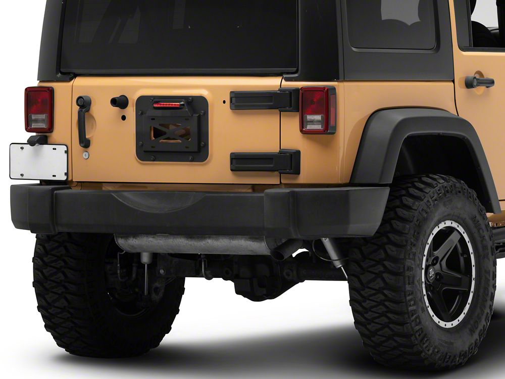 RedRock License Plate Relocation Kit w/LED Third Brake Light (07-18 Jeep Wrangler JK)