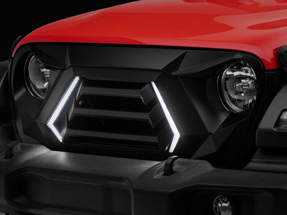 RedRock Goliath Grille with LED DRL and Turn Signals (18-25 Jeep Wrangler JL w/o TrailCam)