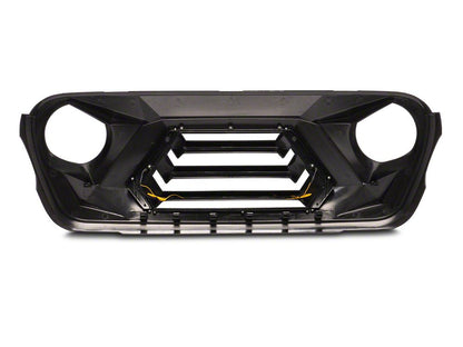 RedRock Goliath Grille with LED DRL and Turn Signals (18-25 Jeep Wrangler JL w/o TrailCam)
