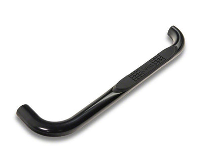 Jeep Licensed by RedRock 3-Inch Round Side Step Bars with Jeep Logo; Semi-Gloss Black (87-06 Jeep Wrangler YJ & TJ, Excluding Unlimited)