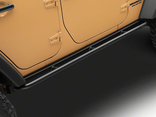 Jeep Licensed by RedRock Enhanced Rubi Rails with Jeep Logo; Textured Black (07-18 Jeep Wrangler JK 4-Door)