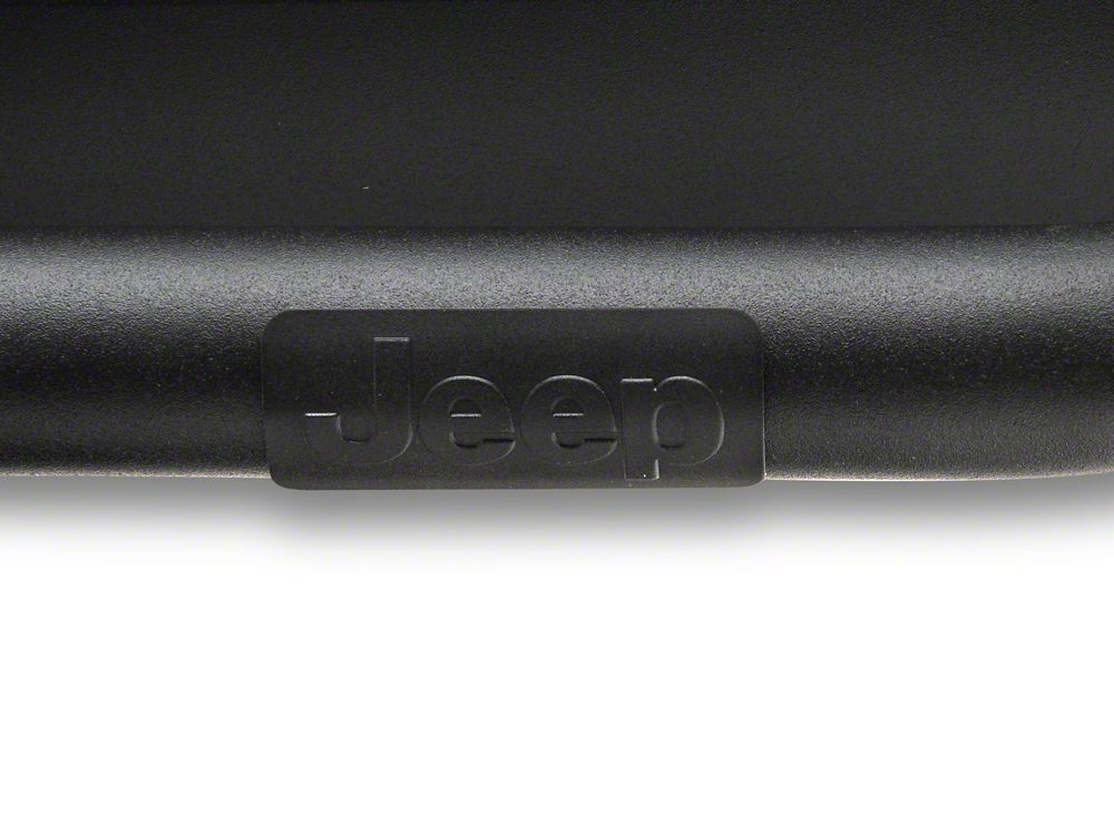 Jeep Licensed by RedRock Enhanced Rubi Rails with Jeep Logo; Textured Black (07-18 Jeep Wrangler JK 4-Door)