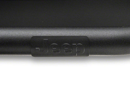Jeep Licensed by RedRock Enhanced Rubi Rails with Jeep Logo; Textured Black (07-18 Jeep Wrangler JK 4-Door)