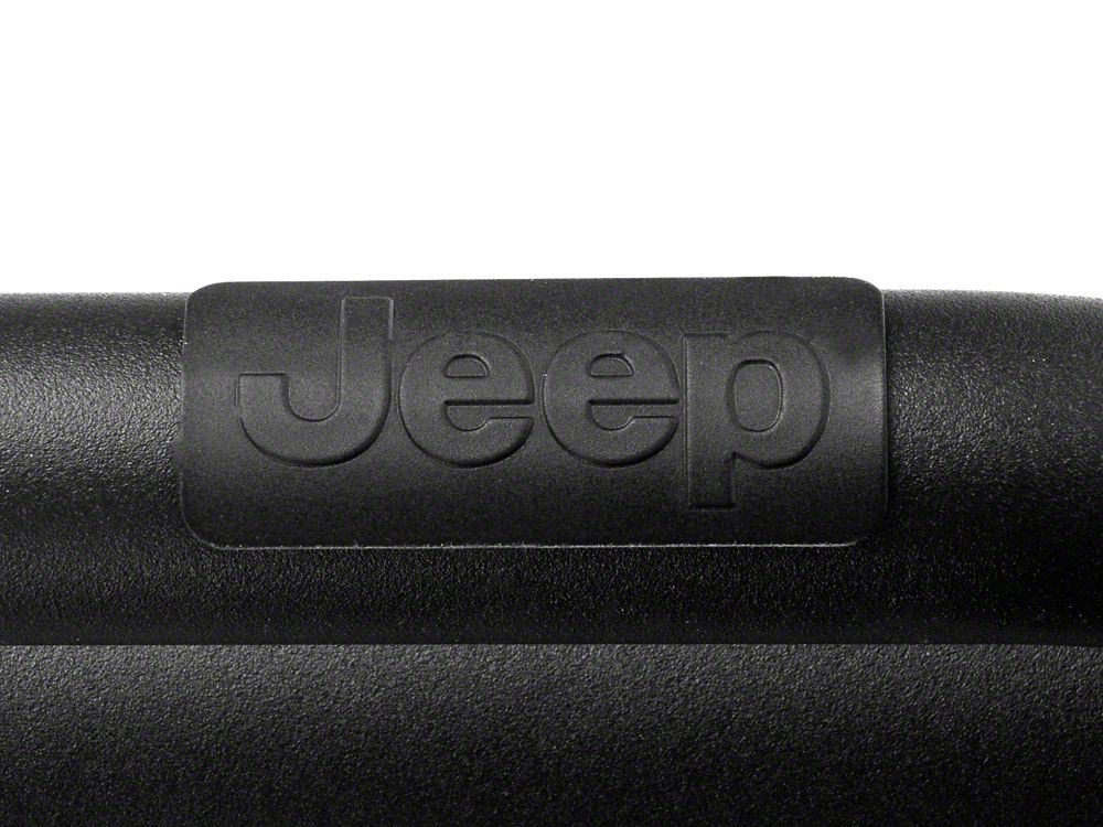 Jeep Licensed by RedRock Enhanced Rubi Rails with Jeep Logo; Textured Black (07-18 Jeep Wrangler JK 2-Door)