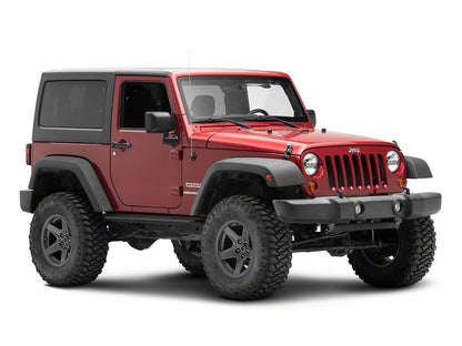 Jeep Licensed by RedRock Enhanced Rubi Rails with Jeep Logo; Textured Black (07-18 Jeep Wrangler JK 2-Door)