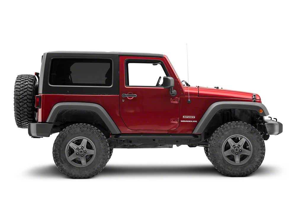 Jeep Licensed by RedRock Enhanced Rubi Rails with Jeep Logo; Textured Black (07-18 Jeep Wrangler JK 2-Door)