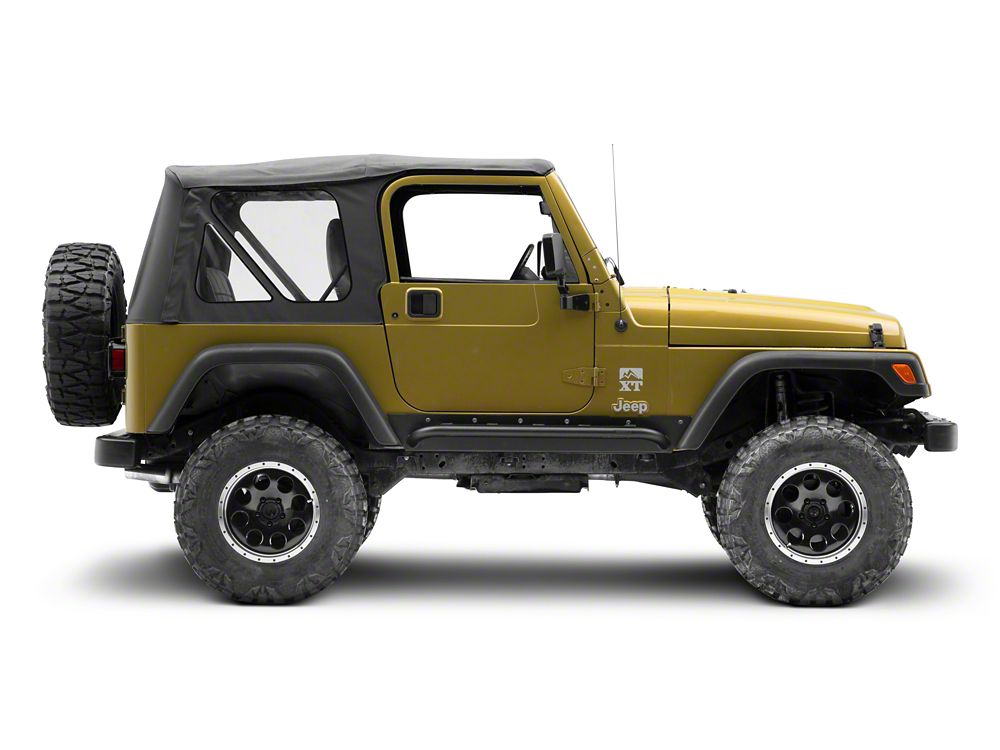 Jeep Licensed by RedRock Rocker Guards with Steps and Jeep Logo (97-06 Jeep Wrangler TJ, Excluding Unlimited)