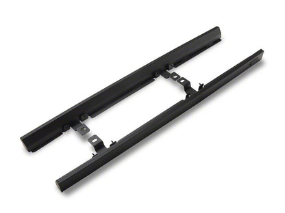 Jeep Licensed by RedRock Rubi Rails with Jeep Logo; Textured Black (07-18 Jeep Wrangler JK 2-Door)