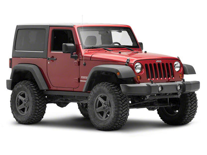 Jeep Licensed by RedRock Rubi Rails with Jeep Logo; Textured Black (07-18 Jeep Wrangler JK 2-Door)