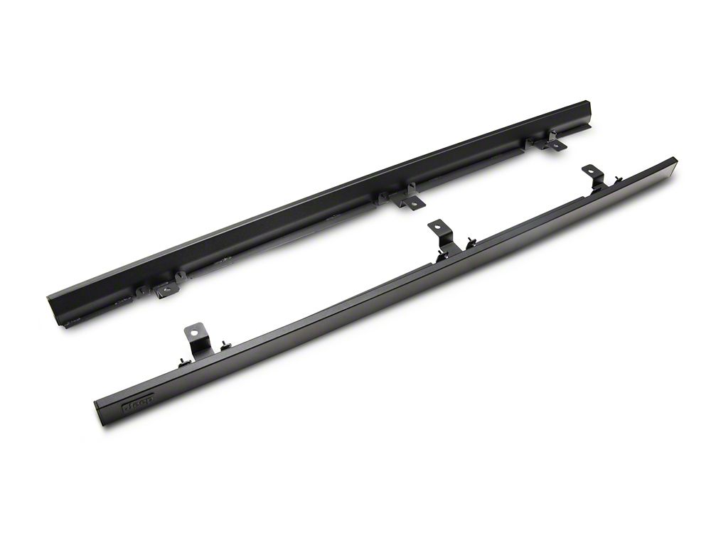 Jeep Licensed by RedRock Rubi Rails with Jeep Logo; Textured Black (07-18 Jeep Wrangler JK 4-Door)