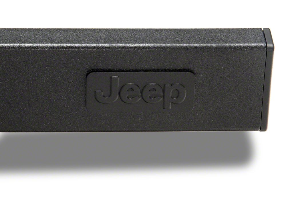 Jeep Licensed by RedRock Rubi Rails with Jeep Logo; Textured Black (07-18 Jeep Wrangler JK 4-Door)
