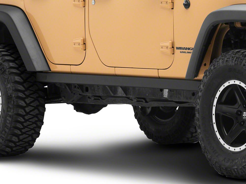 Jeep Licensed by RedRock Rubi Rails with Jeep Logo; Textured Black (07-18 Jeep Wrangler JK 4-Door)
