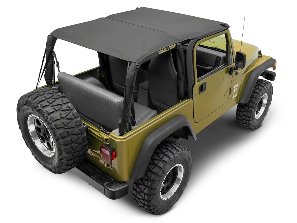 RedRock Extended Bikini Top; Black Diamond (97-06 Jeep Wrangler TJ, Excluding Unlimited)