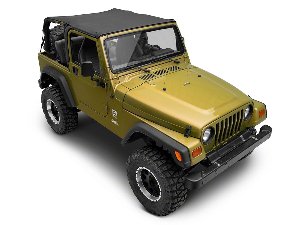RedRock Extended Bikini Top; Black Diamond (97-06 Jeep Wrangler TJ, Excluding Unlimited)